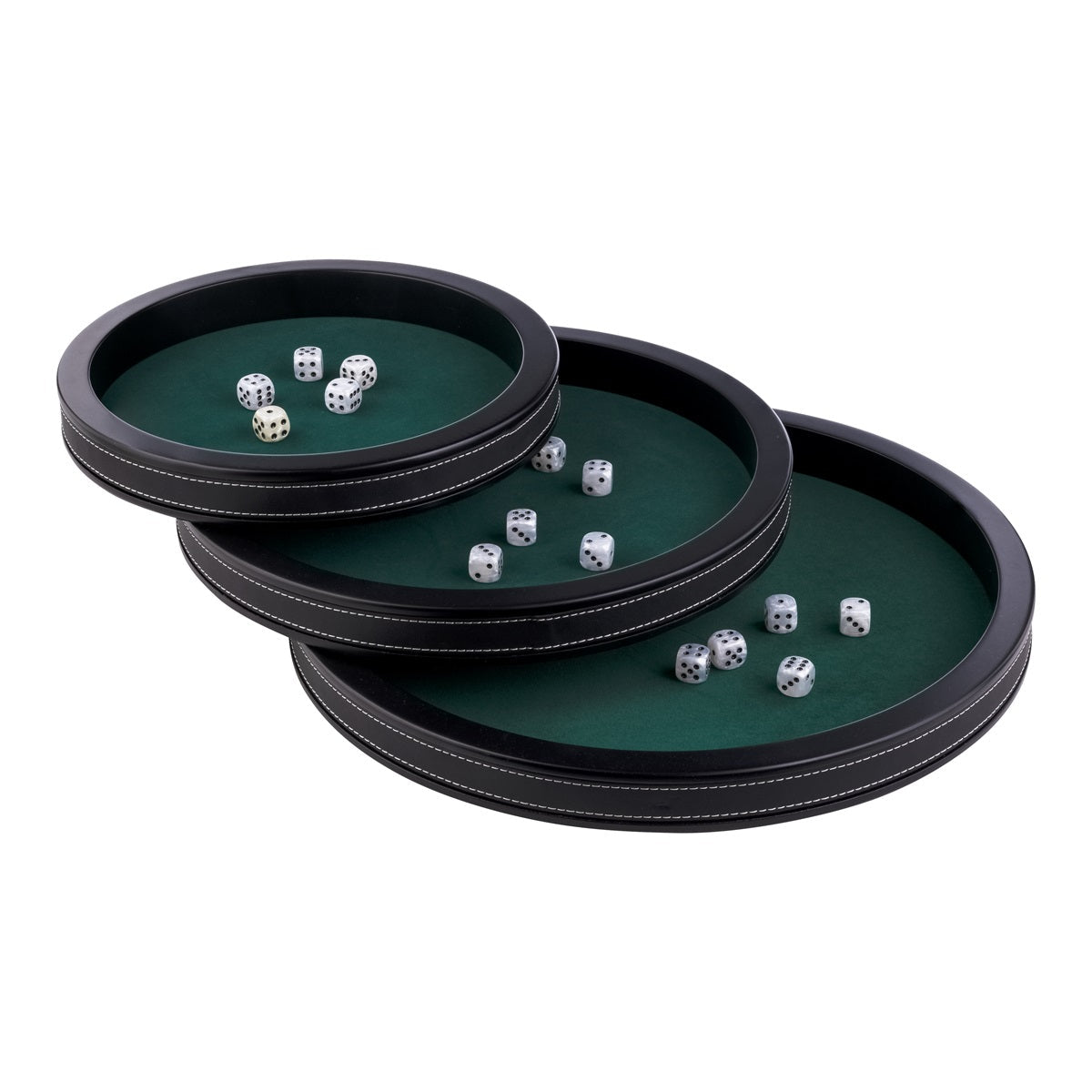 Piste bois Noir et Cuir - Verte - jeu de dés piste de dés - Rouge et Noir