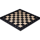 Plateau d'échecs / échiquier en érable incrusté - Lettré - Chiffré - échiquier classique - Rouge et Noir