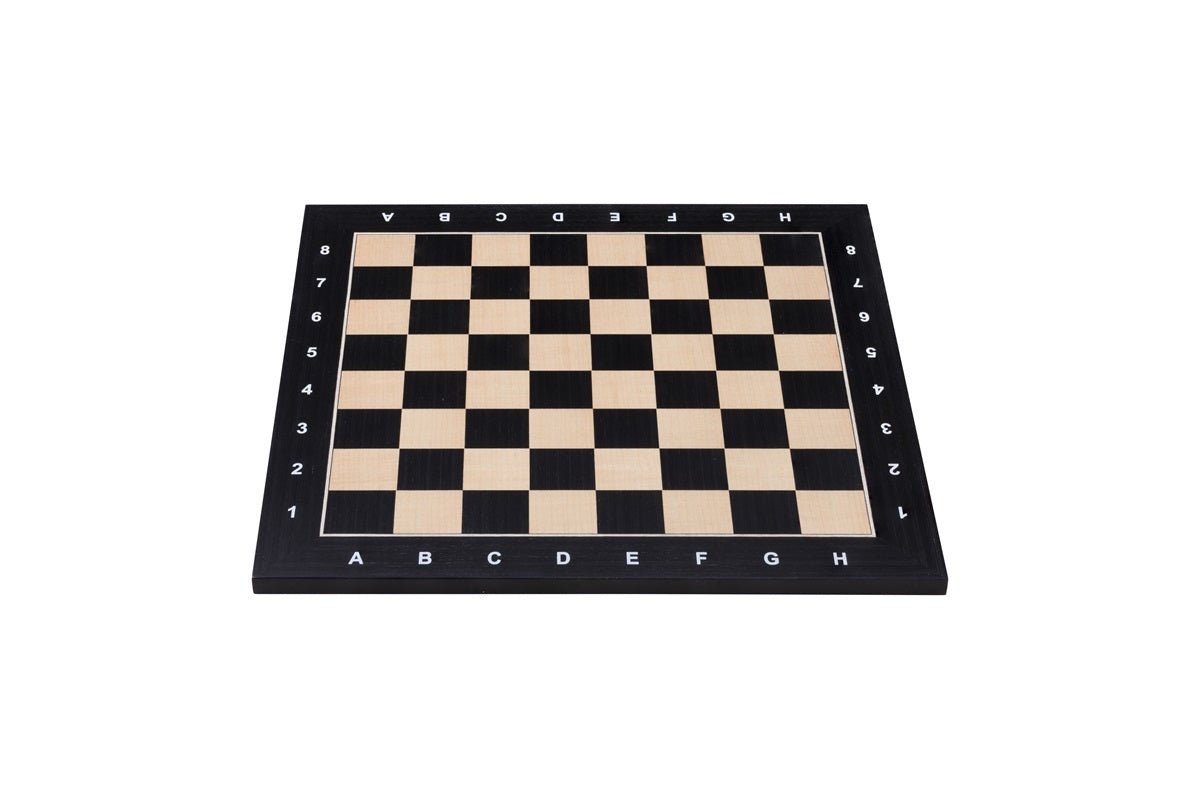 Plateau d'échecs / échiquier en érable incrusté - Lettré - Chiffré - échiquier classique - Rouge et Noir