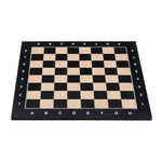 Plateau d'échecs / échiquier en érable incrusté - Lettré - Chiffré - échiquier classique - Rouge et Noir