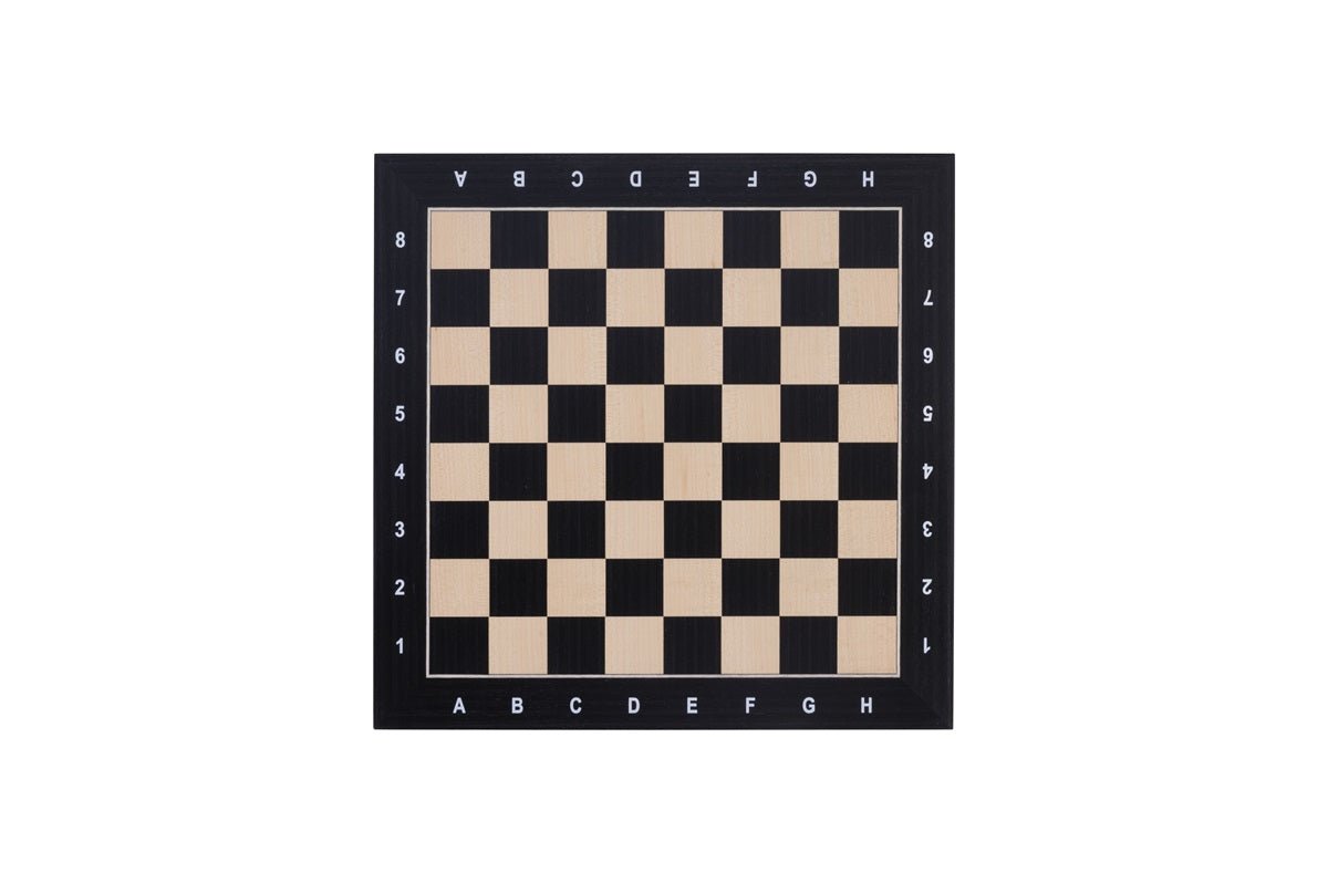 Plateau d'échecs / échiquier en érable incrusté - Lettré - Chiffré - échiquier classique - Rouge et Noir