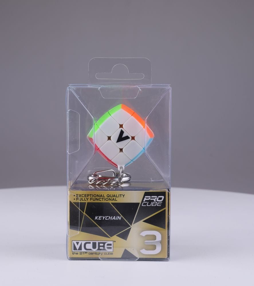 Porte clé Rubick's 3X3 V Cube - Bombé - Casse - tête autre cube rubick - Rouge et Noir