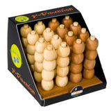 Puissance 4 - 3D - socle carré - Casse - tête en bois pyramide enfant - Rouge et Noir