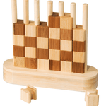 Puissance 4 - Petit modèle en bois - Jeu de stratégie en bois - Rouge et Noir