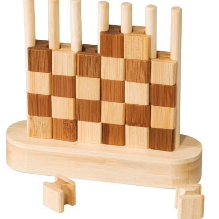 Puissance 4 - Petit modèle en bois - Jeu de stratégie en bois - Rouge et Noir