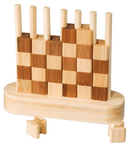 Puissance 4 - Petit modèle en bois - Jeu de stratégie en bois - Rouge et Noir