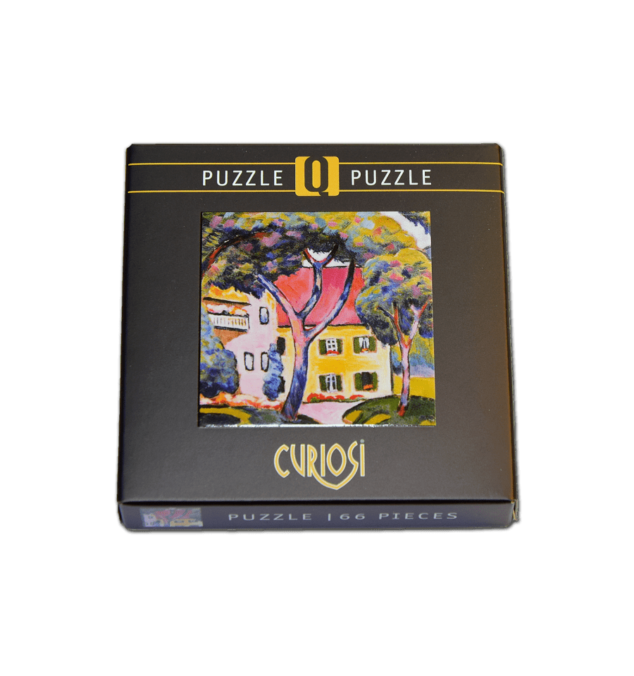 Puzzle Curiosi 66 pièces - Maison à Tegernsee - Macke - Puzzle en carton enfant - Rouge et Noir