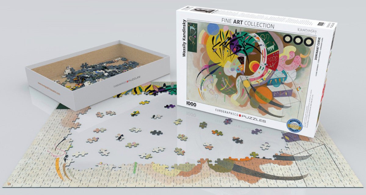 Puzzle Eurographics - 1000 p - Courbe dominante - Kandinsky - Puzzle en carton - Rouge et Noir