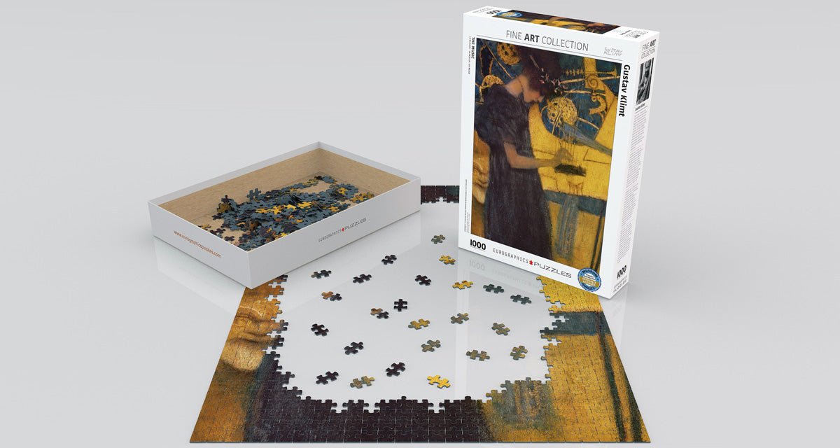 Puzzle Eurographics - 1000 p - La Musique - Gustav Klimt - Puzzle en carton - Rouge et Noir