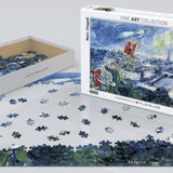 Puzzle Eurographics - 1000 p - Le bouquet de Paris - Chagall - Puzzle en carton - Rouge et Noir