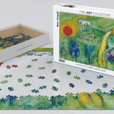 Puzzle Eurographics - 1000 p - Les amoureux de Vence - Chagall - Puzzle en carton - Rouge et Noir