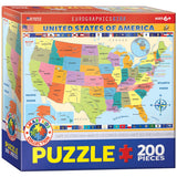 Puzzle Eurographics - 200 p - Carte de l’Europe - Puzzle en carton autre - Rouge et Noir