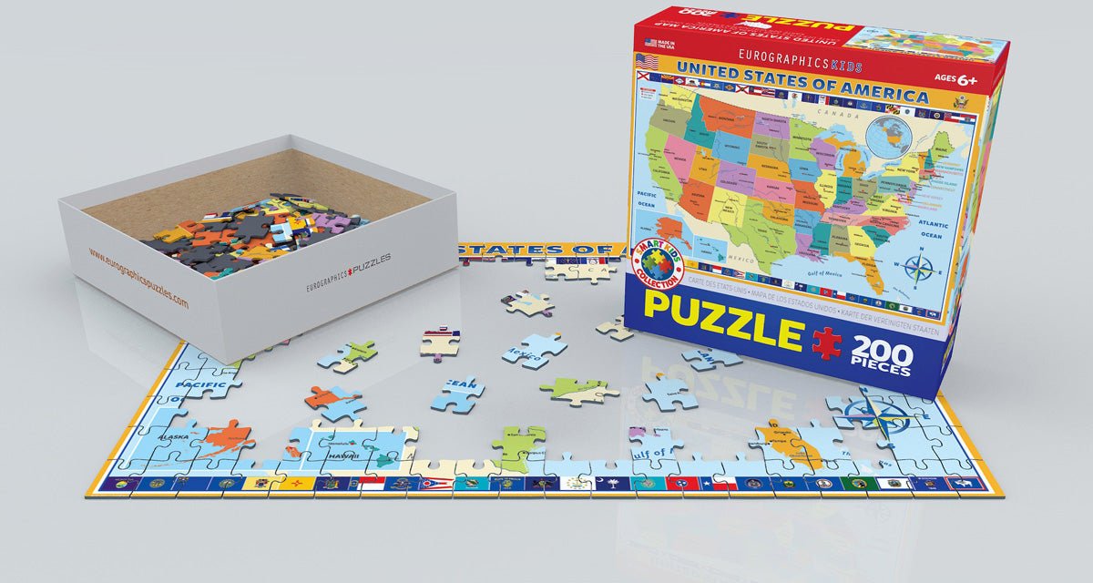 Puzzle Eurographics - 200 p - Carte de l’Europe - Puzzle en carton autre - Rouge et Noir