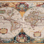 Puzzle Eurographics - 2000 p - Carte de monde antique - Puzzle en carton - Rouge et Noir