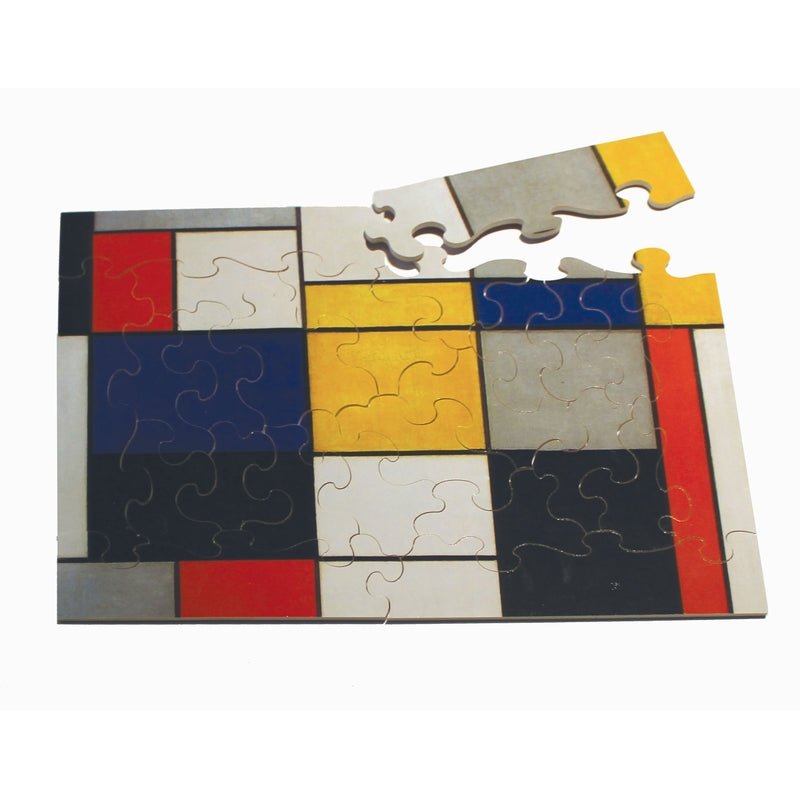 Puzzle Michèle Wilson - 24 pièces - Composition 123 - MONDRIAN - Puzzle en bois Michèle Wilson enfant - Rouge et Noir
