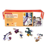 Puzzle MW - 24 p - Les mariés de le tour Eiffel - Chagall - Puzzle en bois Michèle Wilson enfant solitaire - Rouge et Noir