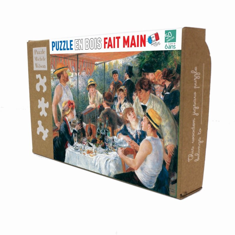 Puzzle MW - 50 p - Le déjeuner des canotiers - Renoir - Puzzle en bois Michèle Wilson enfant - Rouge et Noir