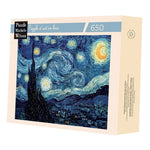 Puzzle MW - 650 p - Nuit étoilée - Van Gogh - Puzzle en bois Michèle Wilson - Rouge et Noir