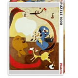 Puzzle Piatnik - 1000 p - Intérieur hollandais - Joan Miro - Puzzle en carton - Rouge et Noir