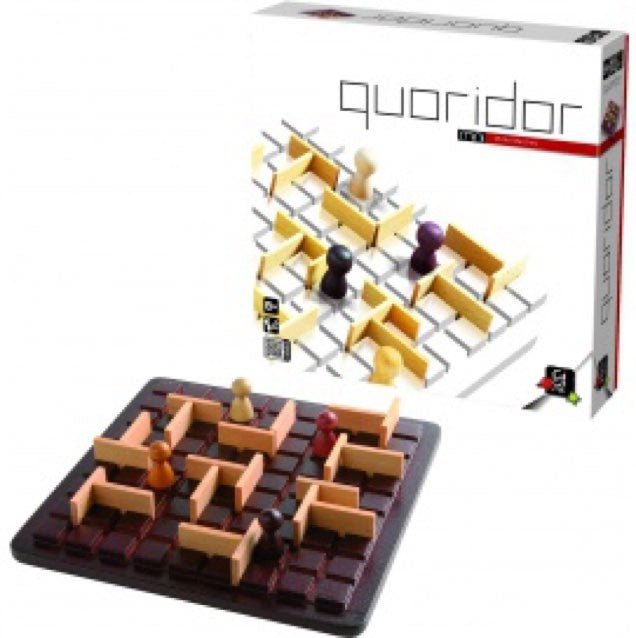 Quoridor voyage - Jeux en bois de stratégie jeu de voyage - Rouge et Noir