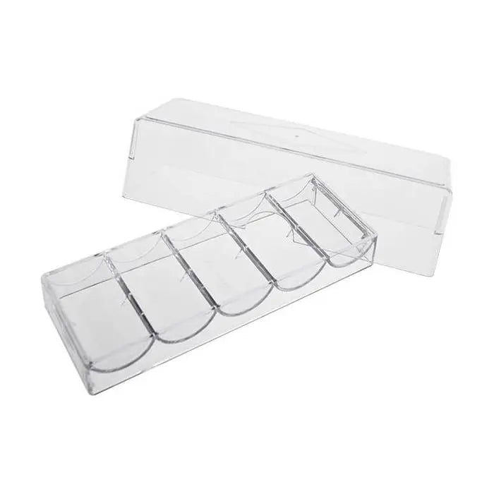 Racks vide pour 100 jetons (avec couvercle) - accessoire de poker - Rouge et Noir