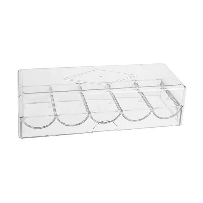 Racks vide pour 100 jetons (avec couvercle) - accessoire de poker - Rouge et Noir