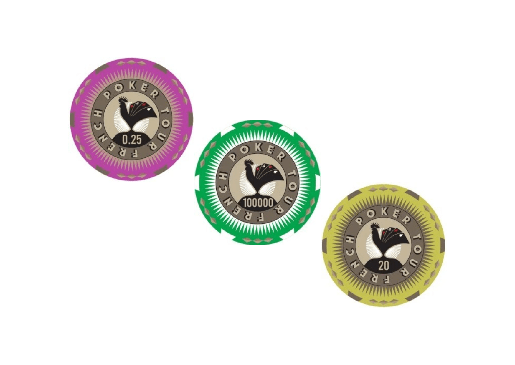 Rouleau de 25 jetons - Ceramique - French Poker Tour - accessoire de poker - Rouge et Noir