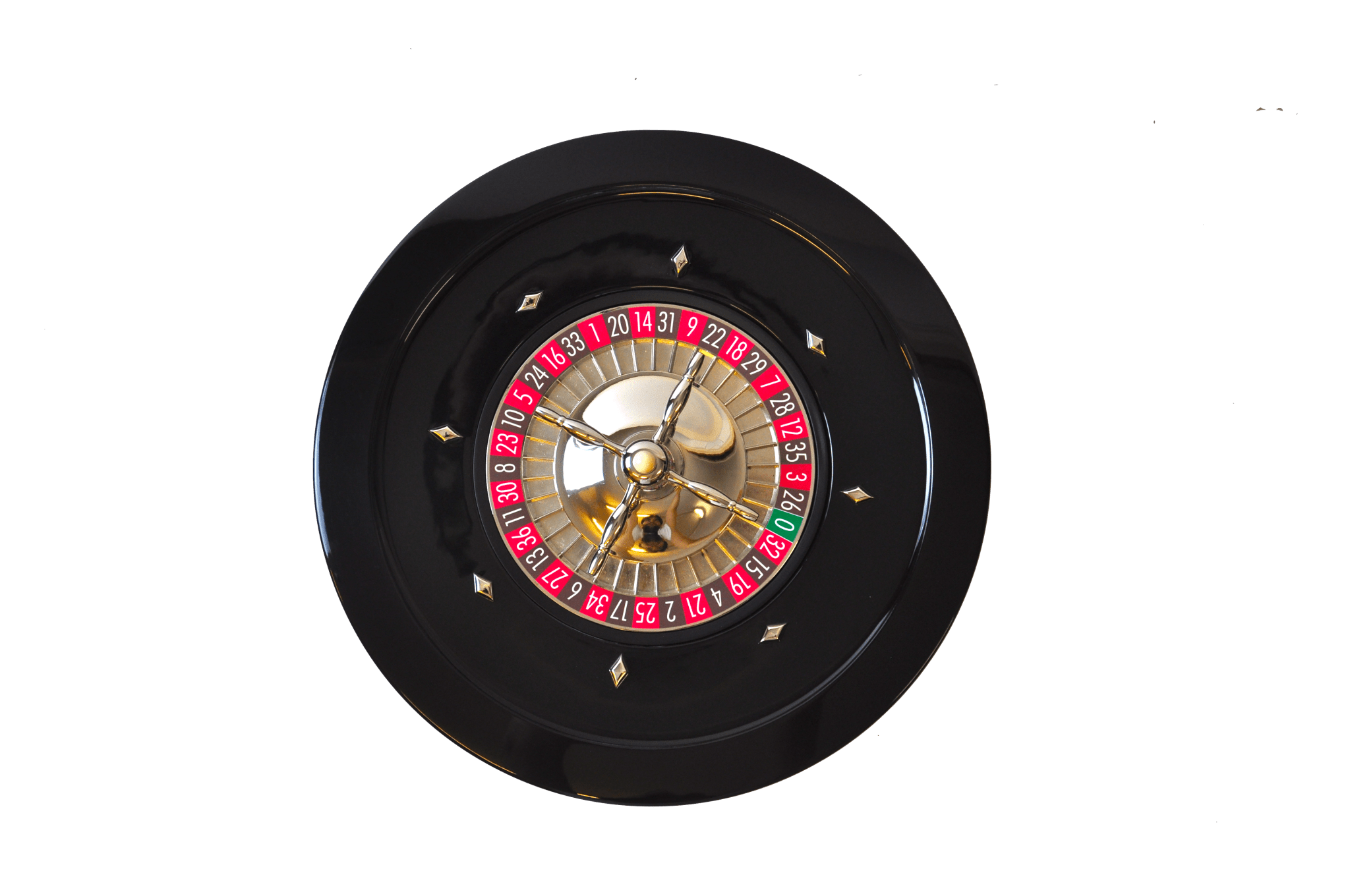 Roulette en Bois - Laquée Noir - 45 cm - roulette simple - Rouge et Noir