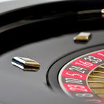 Roulette en Bois - Laquée Noir - 45 cm - roulette simple - Rouge et Noir