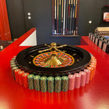 Roulette Romagnoli - Acajou - 60 cm - roulette simple en bois cadeau bel objet - Rouge et Noir
