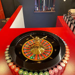 Roulette Romagnoli - Acajou - 60 cm - roulette simple en bois cadeau bel objet - Rouge et Noir