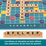 Scrabble Classique en bois - Jeux de Lettres et de Chiffres - Rouge et Noir