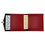 Scrabble Cuir Vegan - Magnétique - Rouge - Jeux de Lettres et de Chiffres cadeau bel objet - Rouge et Noir