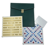 Scrabble Cuir Vegan - Magnétique - Vert - Jeux de Lettres et de Chiffres cadeau bel objet - Rouge et Noir