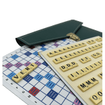 Scrabble Cuir Vegan - Magnétique - Vert - Jeux de Lettres et de Chiffres cadeau bel objet - Rouge et Noir