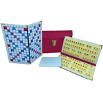 Scrabble Duplicate ou de Voyage en Cuir Vegan - Magnétique - Pliant - Framboise - Jeux de Lettres et de Chiffres cadeau bel objet - Rouge et Noir