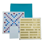 Scrabble Duplicate ou de Voyage en Cuir Vegan - Magnétique - Turquoise - Jeux de Lettres et de Chiffres cadeau bel objet - Rouge et Noir