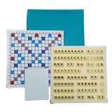 Scrabble Duplicate ou de Voyage en Cuir Vegan - Magnétique - Turquoise - Jeux de Lettres et de Chiffres cadeau bel objet - Rouge et Noir