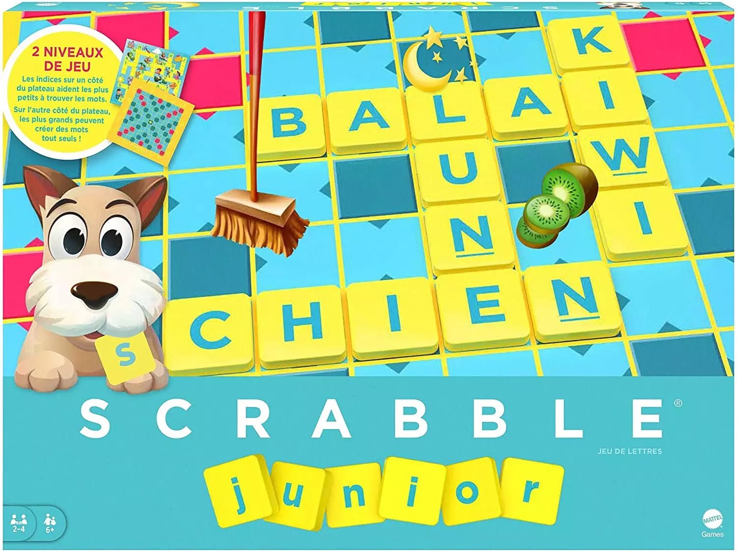 Scrabble Junior - Jeux de Lettres et de Chiffres - Rouge et Noir