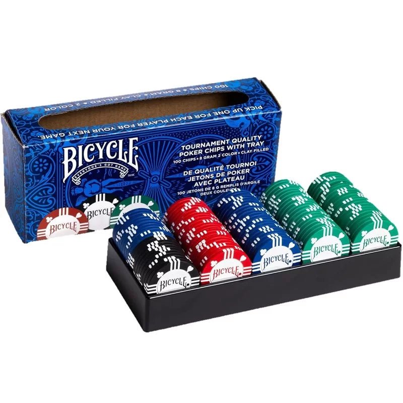 Set de 100 jetons - Bicycle - poker mallette de poker aluminium - Rouge et Noir