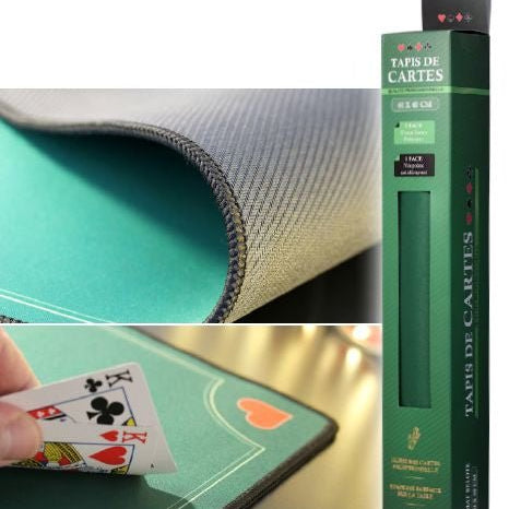 Tapis de belote - Néoprène - tapis de cartes - Rouge et Noir