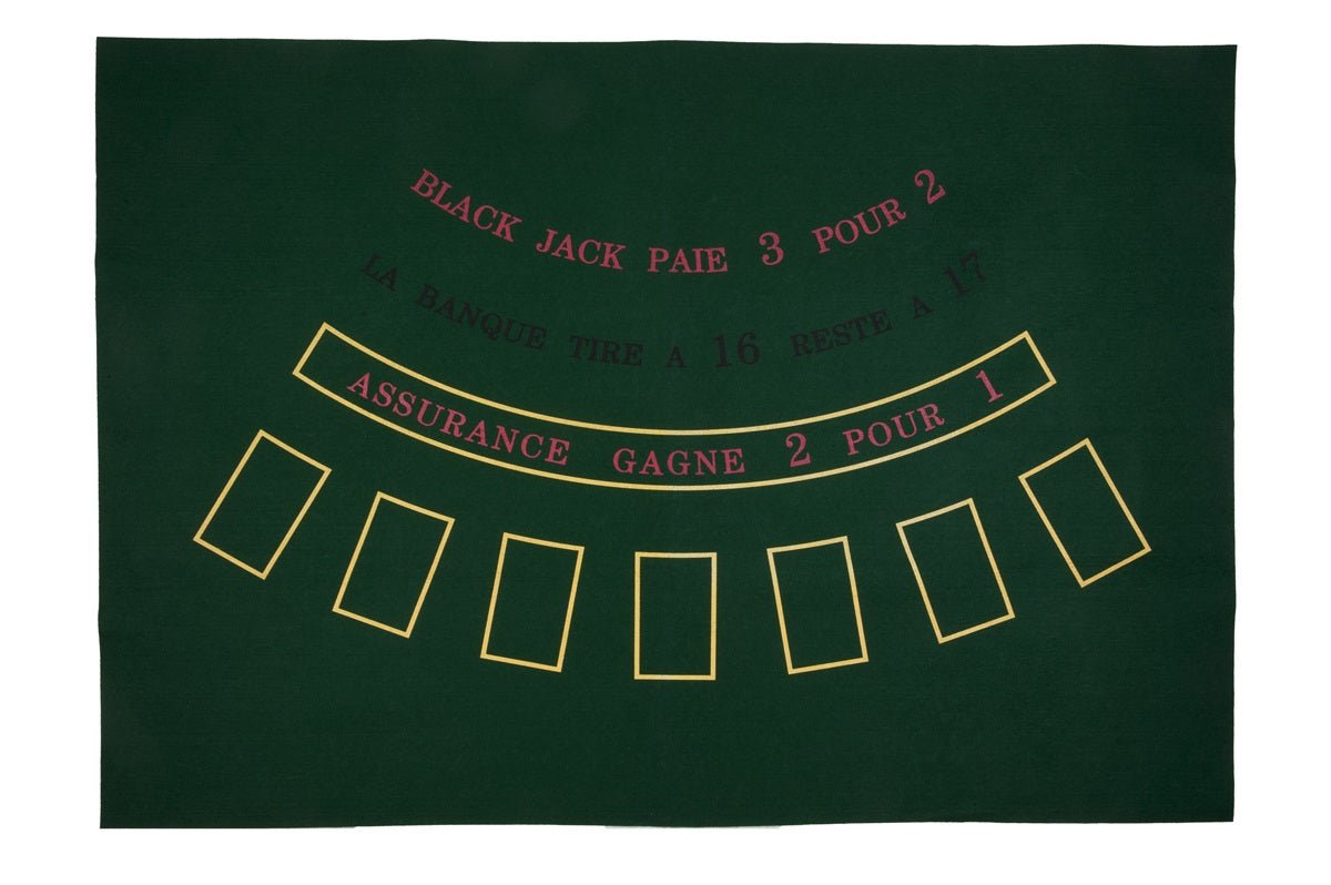 Tapis de Black - Jack feutre - 130x90 - tapis de black - jack - Rouge et Noir