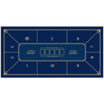 Tapis de poker "Old Fashioned" - 180 x 90 cm - Jersey Néoprène - Galonné - Blue - tapis de poker - Rouge et Noir