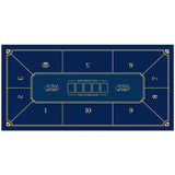 Tapis de poker "Old Fashioned" - 180 x 90 cm - Jersey Néoprène - Galonné - Blue - tapis de poker - Rouge et Noir