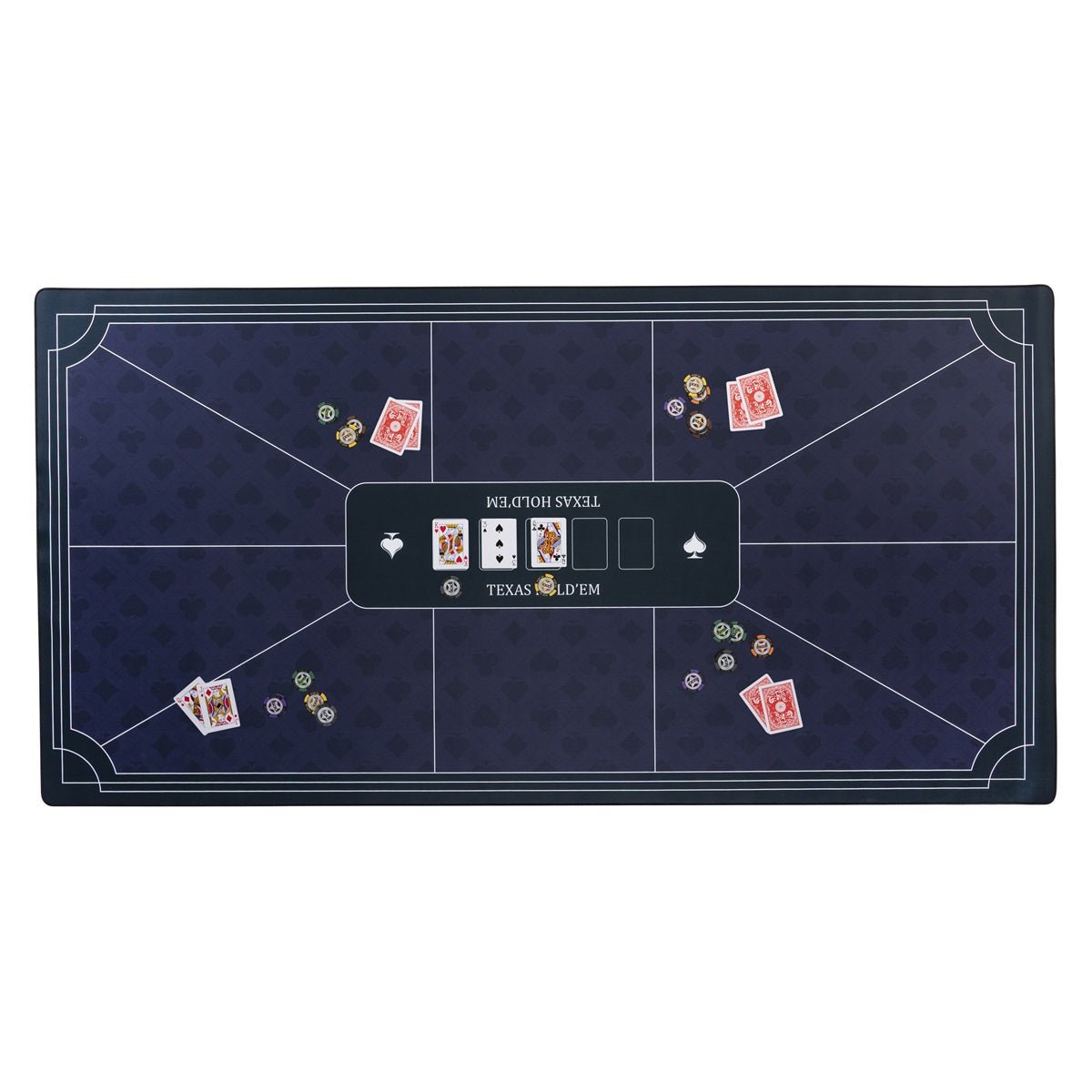 Tapis de poker Texas Hold'em - Néoprène - Bleu - tapis de poker - Rouge et Noir