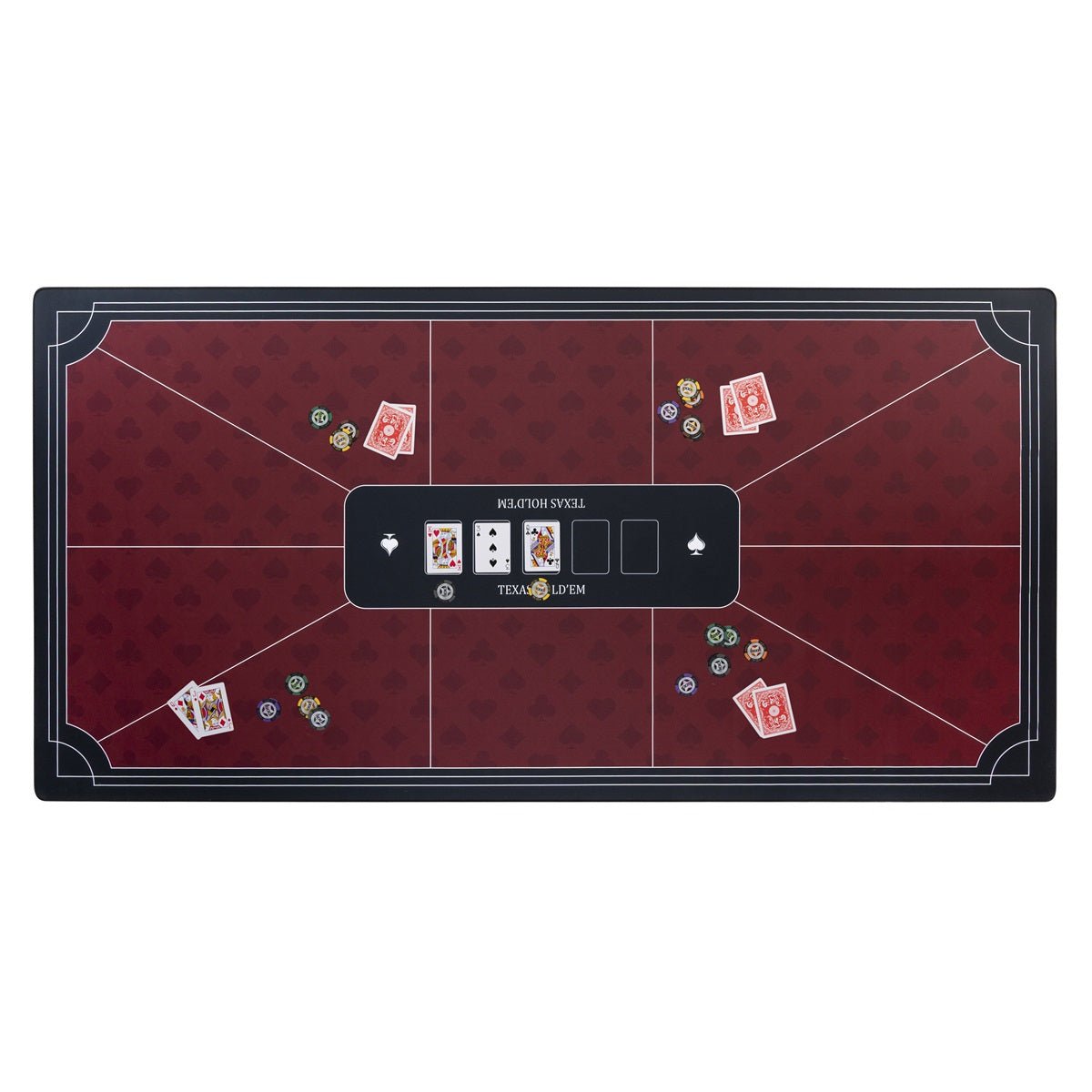 Tapis de poker Texas Hold'em - Néoprène - Rouge - tapis de poker - Rouge et Noir