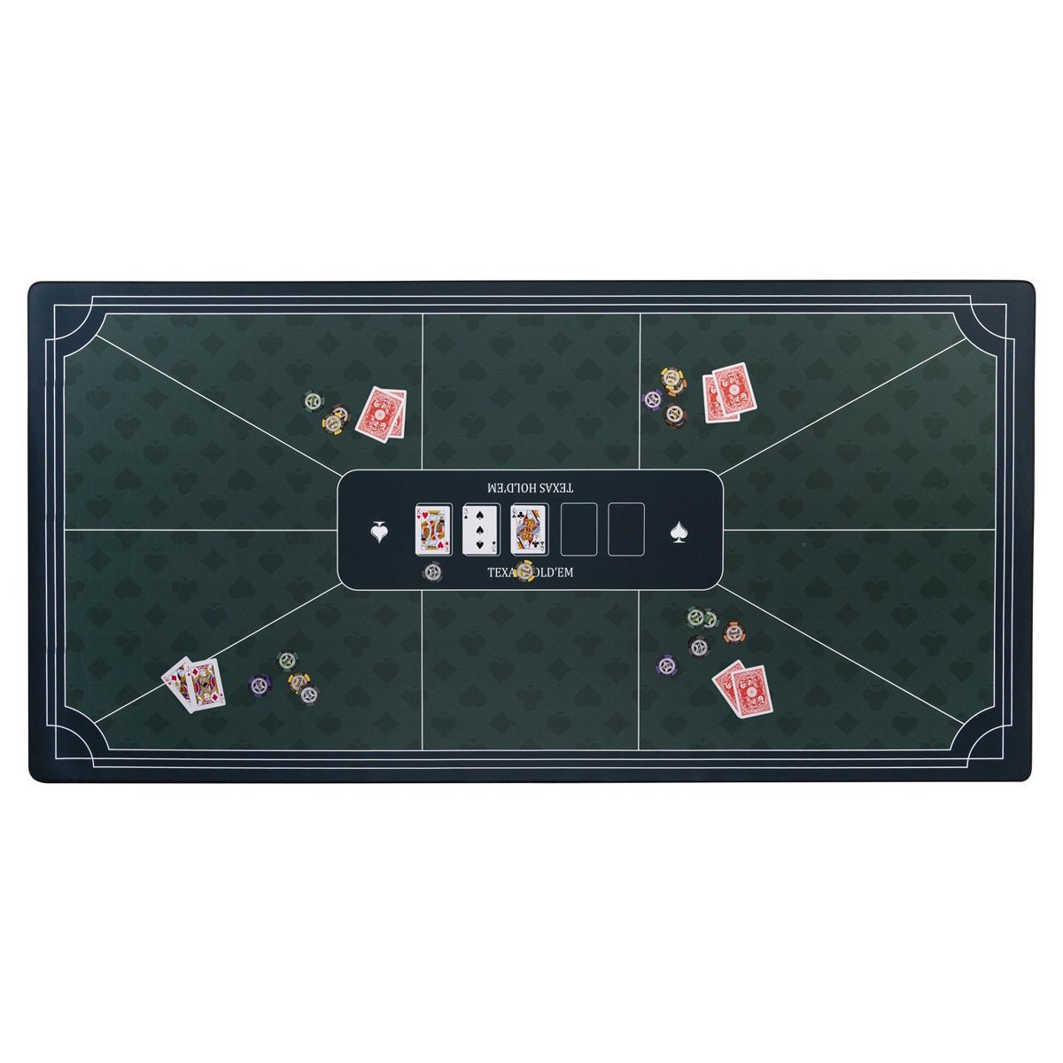 Tapis de poker Texas Hold'em - Néoprène - Vert - tapis de poker - Rouge et Noir