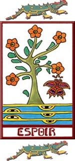 Tarot Aztèque - Espoir - jeu divinatoire - Rouge et Noir