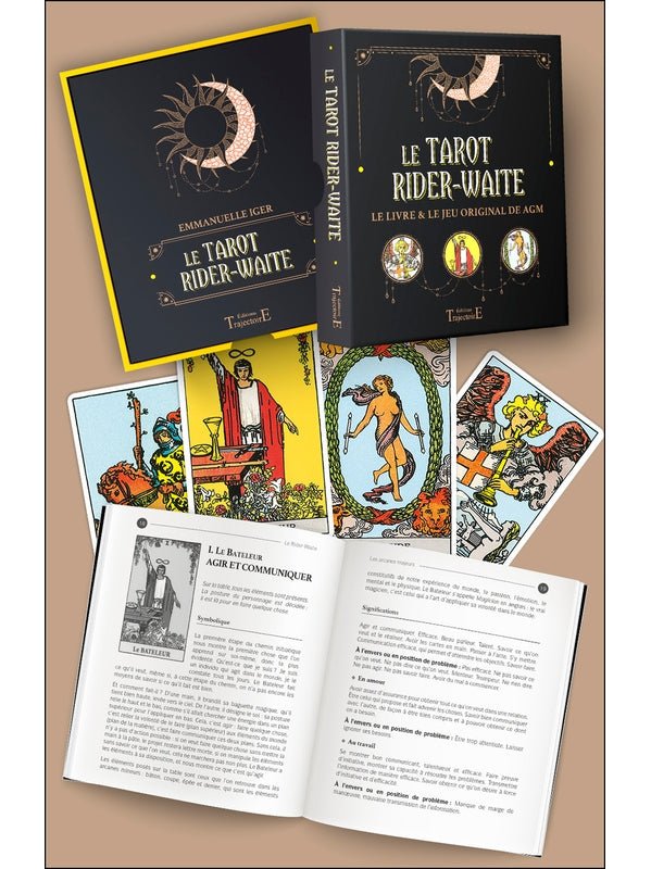 Tarot div - Coffret Rider Waite - Le livre et le jeu original - jeu divinatoire - Rouge et Noir