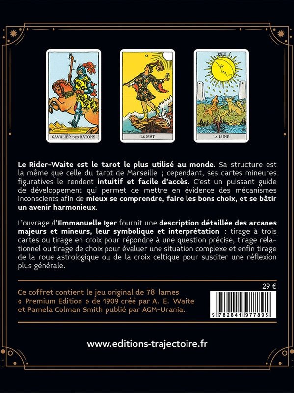 Tarot div - Coffret Rider Waite - Le livre et le jeu original - jeu divinatoire - Rouge et Noir